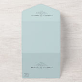 Elegant Light Blue Weddenschap in één uitnodiging (Buitenkant)