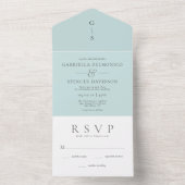 Elegant Light Blue Weddenschap in één uitnodiging (Binnen)