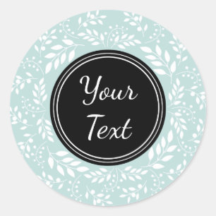Elegant Light Blue Wreatalized Text Ronde Sticker