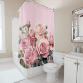 Elegant Light Blush Pink Roses Shower Curtain Douchegordijn (In situ)