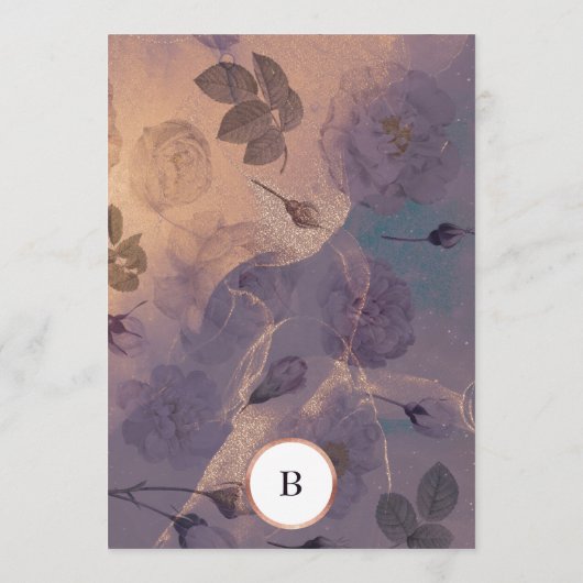 Elegant Light Boho Floral Arch Roos Gold Wedding Menu (Achterkant)