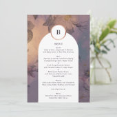 Elegant Light Boho Floral Arch Roos Gold Wedding Menu (Staand voorkant)