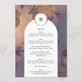 Elegant Light Boho Floral Arch Roos Gold Wedding Menu (Voorkant)