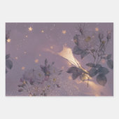 Elegant Light Boho Floral Paars Fantasy Botanical Inpakpapier Vel (Voorkant 3)