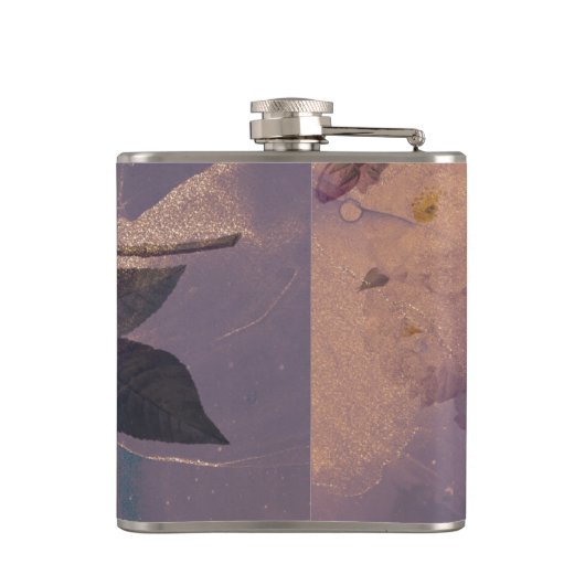 Elegant Light Boho Paars Roos Gold Groomsmen Heupfles (Achterkant)