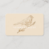Elegant Light Cream & Gold Pered Bird Visitekaartje (Voorkant)