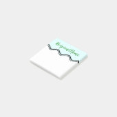Elegant Light Cyan Background + Forest Green Name Post-it® Notes (Schuin)