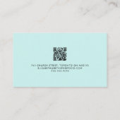 Elegant Light Cyan Luxury Script QR CODE Visitekaartje (Achterkant)