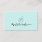 Elegant Light Cyan Luxury Script QR CODE Visitekaartje (Voorkant)