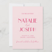 Elegant Light Deep Pink Minimalist Photo Wedding Save The Date (Achterkant)