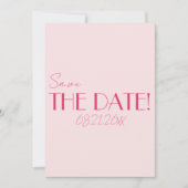 Elegant Light Deep Pink Minimalist Wedding Save The Date (Voorkant)