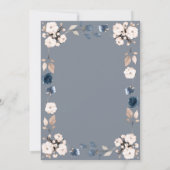 Elegant Light Dusty Blue Blush Pink Floral Wedding Kaart (Achterkant)