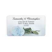 Elegant Light Dusty Blue Roos Wedding Address Etiket (Voorkant)
