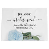 Elegant Light Dusty Blue Rose Bridesmaid Wedding Groot Cadeauzakje (Voorkant)