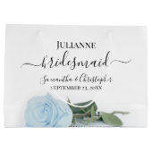 Elegant Light Dusty Blue Rose Bridesmaid Wedding Groot Cadeauzakje (Achterkant)