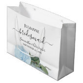 Elegant Light Dusty Blue Rose Bridesmaid Wedding Groot Cadeauzakje (Voorkant Gekanteld)