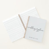 Elegant Light Dusty Blue Wedding Plans Heart Notitieboek (Binnen)