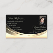 Elegant Light Gold Black met foto en diamant Visitekaartje (Achterkant)