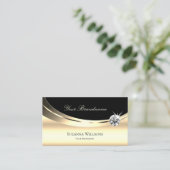 Elegant Light Gold en Black met Logo Diamond Visitekaartje (Staand voorkant)
