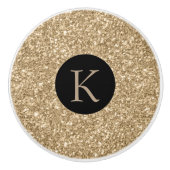 Elegant Light Gold Glitter Print Keramische Knop (Voorkant)