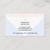 Elegant Light Gold Roos, blauw en wit Visitekaartje (Achterkant)