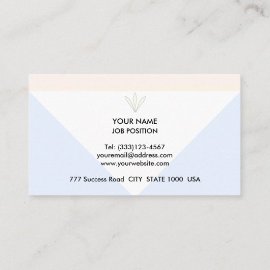 Elegant Light Gold Roos, blauw en wit Visitekaartje (Achterkant)