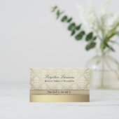 Elegant Light Golden Damask Visitekaartje (Staand voorkant)