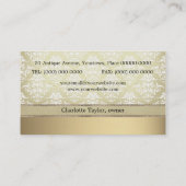 Elegant Light Golden Damask Visitekaartje (Achterkant)