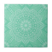 Elegant Light Green Boho Mandala Tegeltje (Voorkant)