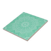 Elegant Light Green Boho Mandala Tegeltje (Zijkant)