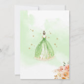 Elegant Light Green Floral Princess Quinceañera Kaart (Achterkant)