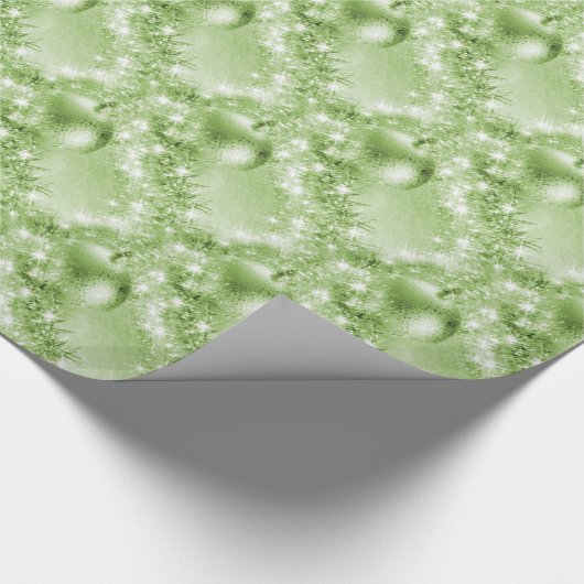 Elegant Light Green-kerstbal Cadeaupapier (Hoek)