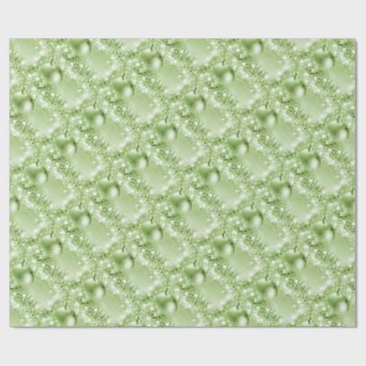 Elegant Light Green-kerstbal Cadeaupapier (Vlak)