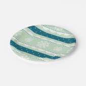 Elegant Light Green Kerstmis Snowflake Design Papieren Bordje (Gekanteld)