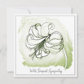 Elegant Light Green White Lily Sympathcard (Voorkant)