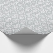 Elegant Light Grey and White Floral Damaskers Cadeaupapier (Hoek)