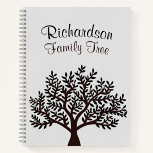 Elegant Light Grey Black Family Tree Genealogie Notitieboek