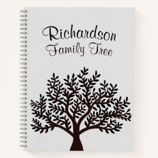 Elegant Light Grey Black Family Tree Genealogie Notitieboek