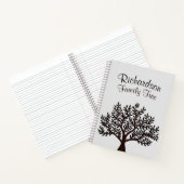 Elegant Light Grey Black Family Tree Genealogie Notitieboek (Binnen)