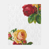 Elegant Light Grey Damask Floral Fleece Deken (Voorkant)