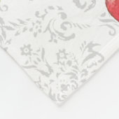 Elegant Light Grey Damask Floral Fleece Deken (Hoek)