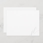 Elegant Light Grey Two Initiaal Letter Script Notitiekaartje (Voorkant / Achterkant)