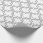 Elegant Light Grey White Lattice Patroon Cadeaupapier (Hoek)