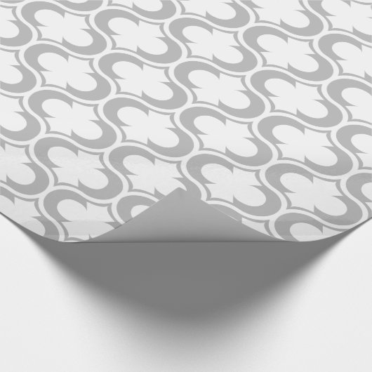 Elegant Light Grey White Lattice Patroon Cadeaupapier (Hoek)