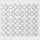 Elegant Light Grey White Lattice Patroon Cadeaupapier (Vlak)