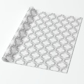Elegant Light Grey White Lattice Patroon Cadeaupapier (Uitgerold)
