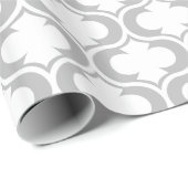 Elegant Light Grey White Lattice Patroon Cadeaupapier (Rol Hoek)