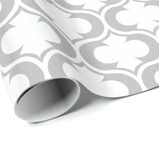 Elegant Light Grey White Lattice Patroon Cadeaupapier (Rol Hoek)