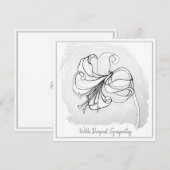 Elegant Light Grey White Lily Sympathcard (Voorkant / Achterkant)