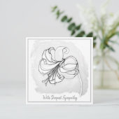 Elegant Light Grey White Lily Sympathcard (Staand voorkant)